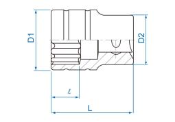 PROMOCJA-NASADKA KRÓTKA 1/2" 34mm x 45mm 12-kąt. Cr-v King Tony 433034MR