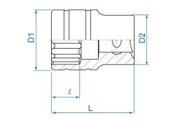 PROMOCJA-NASADKA KRÓTKA 1/2" 12mm x 38mm 12-kąt. Cr-v King Tony 433012MR