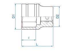 NASADKA KRÓTKA 1/2" 36mm x 46mm, 6-kąt. Cr-v King Tony 433536MR