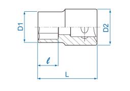 NASADKA KRÓTKA GWIAZDKOWA 1/2" E16 x 37mm Cr-v King Tony 437516M