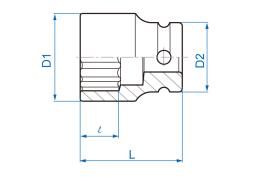 NASADKA KRÓTKA UDAROWA 1/2" 9mm x 38mm, 12-kąt King Tony 453009M