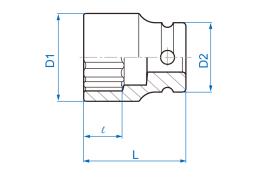 NASADKA KRÓTKA UDAROWA 1/2" 7/8" x 38mm, 12-kąt King Tony 453028S