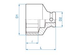 NASADKA KRÓTKA UDAROWA 1/2" 8mm x 38mm, 6-kąt King Tony 453508M