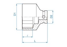 NASADKA KRÓTKA UDAROWA 1/2" CALOWA 5/8" x 38mm, 6-kąt King Tony 453520S