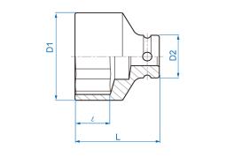 NASADKA KRÓTKA UDAROWA 1/2" CALOWA 13/16" x 40mm, 6-kąt King Tony 453526S