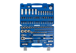 ZESTAW NASADEK 1/4"+ 1/2" 110cz. 4 - 32mm 12-kąt. Z AKCESORIAMI, CHROM+NARZĘDZIA UNIWERSALNE W WALIZCE PLAST. King Tony 7011MR