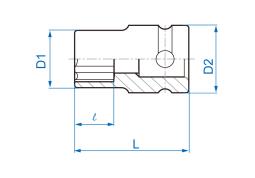 NASADKA KRÓTKA UDAROWA GWIAZDKOWA 1/2" E14 x 38mm King Tony 457514M