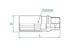 NASADKA DO ŚWIEC 1/2" 21mm x 68mm 6-kąt. WKŁADKA GUMOWA King Tony 463521R