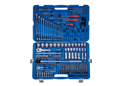 PROMOCJA-ZESTAW NARZĘDZI 153 cz. NASADKI 1/4"+1/2" 4 -32mm 6-kąt. WKRĘTAKI. SZCZYPCE. KLUCZE. BITY. WALIZKA King Tony 7553MR01