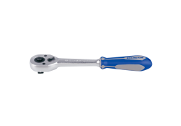 PROMOCJA-GRZECHOTKA Z PRZYCISKIEM 1/2" 32 ZĘBY 250mm UCHWYT GUMOWY King Tony 4771-10GR