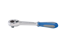 PROMOCJA-GRZECHOTKA ZE STOPU ALUMINUM Z PRZYCISKIEM 1/2" 32 ZĘBY 250mm UCHWYT GUMOWY King Tony 4772-10GS