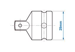 REDUKCJA UDAROWA 1/2" F(OTWÓR)x3/8" M (TRZPIEŃ, Z KULKĄ) King Tony 4863P