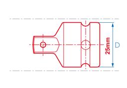REDUKCJA UDAROWA 1/2"F(OTWÓR)x3/8M (TRZPIEŃ, Z KULKĄ ) ŚR. 25mm King Tony 4873P