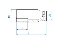 NASADKA DŁUGA UDAROWA CIENKOŚCIENNA 1/2" 19mm x 80mm, 6-kąt King Tony 493519M