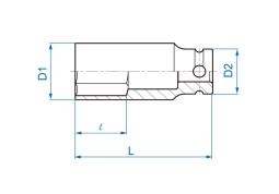 NASADKA DŁUGA UDAROWA CIENKOŚCIENNA 1/2" 30mm x 80mm, 6-kąt King Tony 493530M