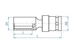 NASADKA DŁUGA UDAROWA Z PRZEGUBEM 1/2" 14mm x 91mm, 6-kąt King Tony 4A5514M