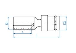 NASADKA DŁUGA UDAROWA Z PRZEGUBEM 1/2" 10mm x 91mm, 6-kąt King Tony 4A5510M