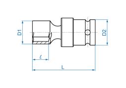 NASADKA KRÓTKA UDAROWA Z PRZEGUBEM 1/2" 13mm x 64mm, 6-kąt King Tony 4B5513M