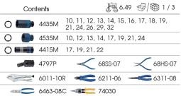 ZESTAW NARZĘDZI 35cz. NASADKI UDAROWE 1/2" 10 - 32mm + SZCZYPCE, WKŁAD DO WÓZKA King Tony 9-94435MP