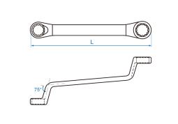 KLUCZ OCZKOWY ODGIĘTY 75° CALOWY 7/16" x 1/2" King Tony 59701416