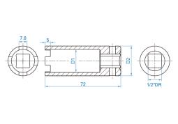 KLUCZ DO WTRYSKIWACZY 1/2" MAN, BENZ, SCANIA 22mm 4 ZĘBY King Tony 9AN43