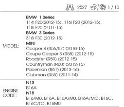 BLOKADA ROZRZĄDU BMW/MINI 1,6l, silniki N13 i N18 King Tony 9AT1108E