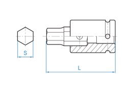 NASADKA UDAROWA Z KOŃCÓWKĄ HEX 3/4" 17mm x 77mm King Tony 609616M17H