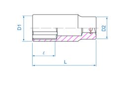 NASADKA DŁUGA 3/4" 32mm x 90mm 12-kąt. Cr-V King Tony 623032M