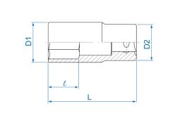 NASADKA DŁUGA 3/4" 23mm x 90mm 6-kąt. Cr-V King Tony 623523M