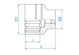 NASADKA KRÓTKA 3/4" 23mm x 50mm 12-kąt. Cr-V King Tony 633023M