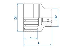 NASADKA KRÓTKA 3/4" CALOWA 1-1/4" x 56mm 12-kąt. Cr-V King Tony 633040S