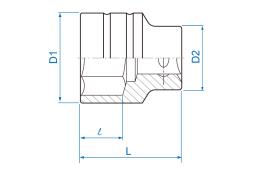 PROMOCJA-NASADKA KRÓTKA 3/4" 70mm x 88mm 6-kąt. Cr-V King Tony 633570M