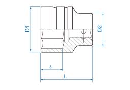 NASADKA KRÓTKA 3/4" 18mm x 50mm 6-kąt. Cr-V King Tony 633518M