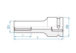 NASADKA DŁUGA UDAROWA GWIAZDKOWA 3/4" E18 x 110mm King Tony 647518M