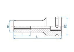 NASADKA DŁUGA UDAROWA GWIAZDKOWA 3/4" E24 x 110mm King Tony 647524M