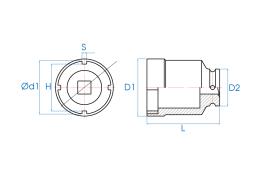 NASADKA DŁUGA 3/4" DO NAKRĘTKI ŁOŻYSKA (TMFS 11) 69,4 x 105mm King Tony 64K975M