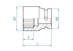 NASADKA KRÓTKA UDAROWA LEKKA 3/4" 29m x 53mm, 12-kąt King Tony 651029M