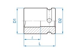 NASADKA UDAROWA 3/4" 20mm x 53mm, 4-kątna King Tony 651420M