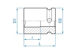 NASADKA UDAROWA 3/4" 21mm x 53mm, 4-kątna King Tony 651421M