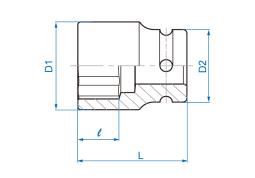 NASADKA KRÓTKA UDAROWA LEKKA 3/4" 30mm x 53mm, 6-kąt King Tony 651530M