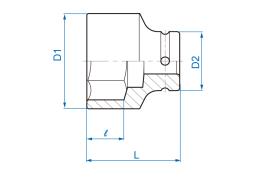 NASADKA KRÓTKA UDAROWA 3/4" CALOWA 1-3/4" x 62mm, 6-kąt. King Tony 653556S