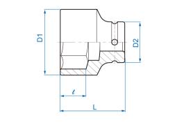 NASADKA KRÓTKA UDAROWA 3/4" CALOWA 13/16" x 50mm, 6-kąt. King Tony 653526S