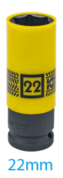 NASADKA UDAROWA CIENKOŚCIENNA Z TULEJĄ ZABEZPIECZAJĄCĄ 1/2" 22mm x 85mm. 6-kąt. DO ALUFELG King Tony 494522M