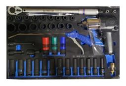 PROMOCJA-ZESTAW NASADEK UDAROWYCH 1/2" + KLUCZ 33411-050, 41cz., WKŁAD Z PIANKI EVA DO WÓZKA King Tony 9-44803AMPV02