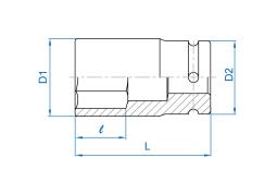 NASADKA KRÓTKA UDAROWA CIENKOŚCIENNA 3/4" 19mm x 60mm, 6-kąt King Tony 683519M