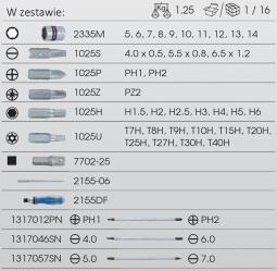 ZESTAW NARZĘDZI 1/4" 39 ELEMENTÓW, WKRĘTAK, NASADKI, BITY King Tony 2539MRV04