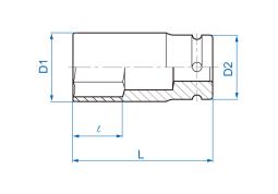 NASADKA DŁUGA UDAROWA CIENKOŚCIENNA 3/4" 26mm x 90mm, 6-kąt King Tony 693526M