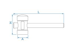 MŁOTEK GUMOWY 523g 64 x 119 x 330mm King Tony 7848-60