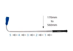 TELESKOPOWA I ELASTYCZNA LATARKA LED W ALUMINIOWEJ OBUDOWIE, DŁUGOŚĆ 170 - 560mm King Tony 79833