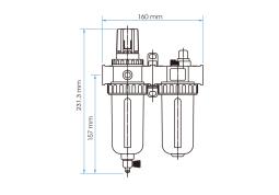 PROMOCJA-REDUKTOR + FILTR + NAOLEJACZ 3/8"  King Tony 799A0-33C